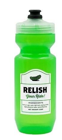 Die Spurcycle Fahrrad Trinkflasche "Relish your Ride", kultige Wasserflasche, Top Optik
