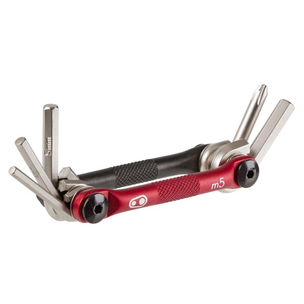 crankbrothers Multitool M5/rot-schwarz, Fahrrad Reparatur Werkzeug