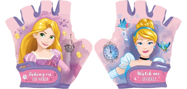 Disney Fahrradhandschuhe Prinzessinnen, Größe XS, fingerloser Schutz-Handschuh, rosa
