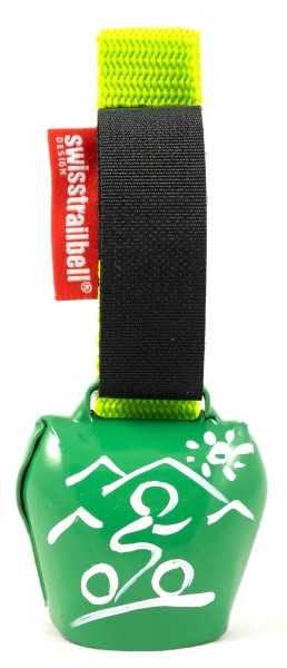 swisstrailbell® fresh color edition: green with white mountain biker, green band
