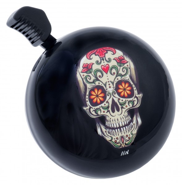 Liix Design Bell Sugar Skull, Totenkopf, Fahrradklingel, dark black, Ø 67mm