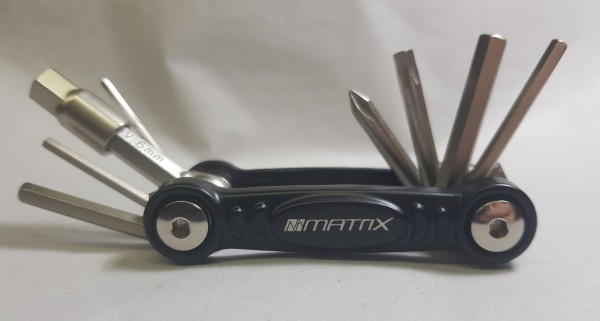 Matrix Mini Multi-Tool 2, Fahrrad Reparatur Werkzeug, 8 Funktionen