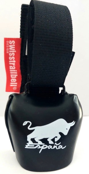 Swisstrailbell® bicycle bell Spain Edition Deep Black: "Spanish Bull Bell", Trailbell