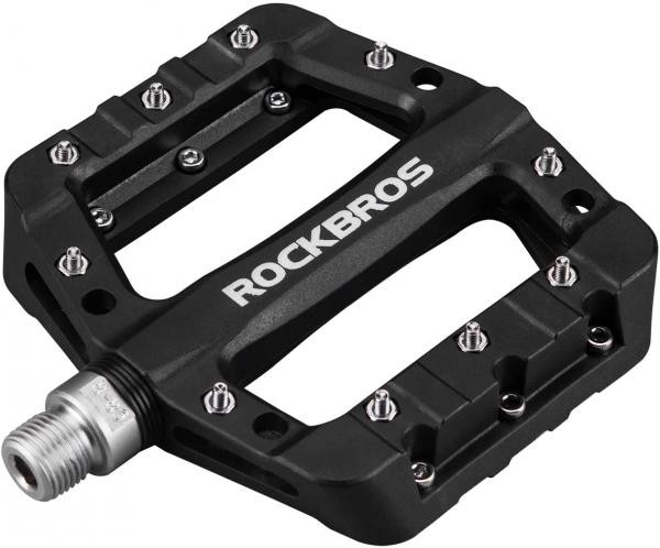 ROCKBROS Fahrradpedale SET, Nylon Composite Flatpedale, schwarz